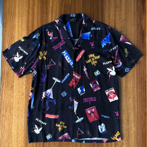 HUF x Playboy Collage short-sleeved shirt black Large like new