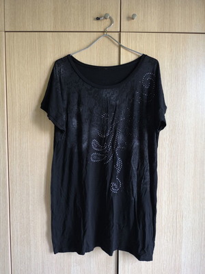 Blousedress black size L like new, thin fabric, elastic