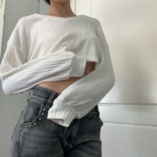 White Shein pullover used, airy, size XS