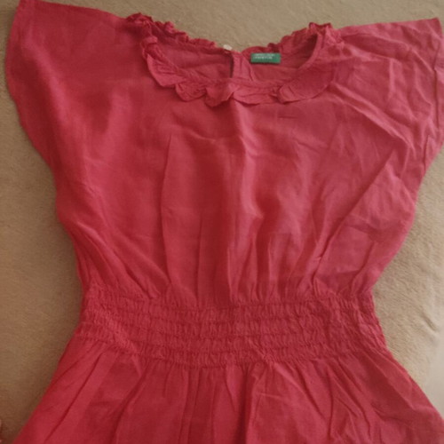Benetton fuchsia airy blouse like new, size 128 cm