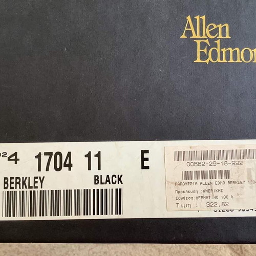 Allen Edmonds δερμάτινα ανδρικά σκαρπίνια νούμερο 45 σαν καινούργια μαύρα