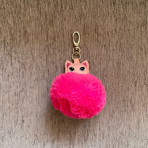Fuchsia Cat Keychain like new