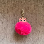 Fuchsia Cat Keychain like new