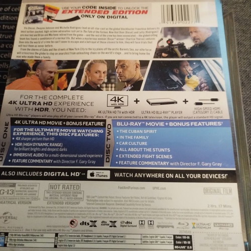 The Fate of the Furious 4K Ultra HD + Blu-ray Steelbook used