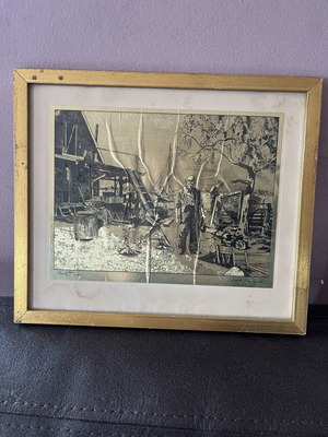 Gold Foil Etching Painting used