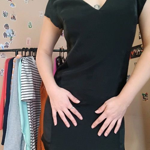 Silk dress black like new