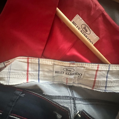 Day by Billy Sabbado set wide pants with vest like new, blue and red