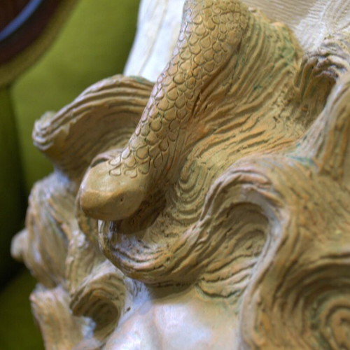 Medusa Gorgon Wall Sculpture handcrafted, large, like new ceramic art