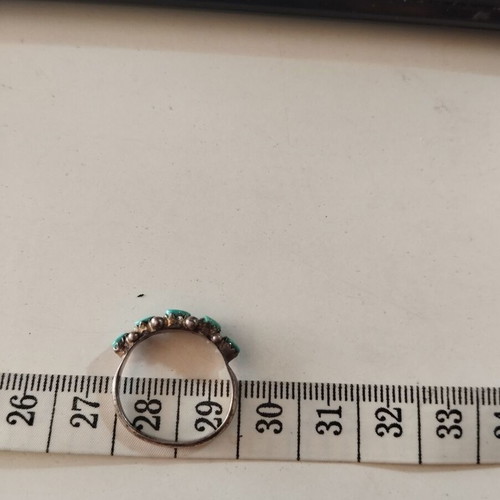 Original Navajo Native American silver 925 ring with 5 turquoise like new