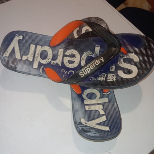 Superdry flip flops size 44 used, blue multicolor
