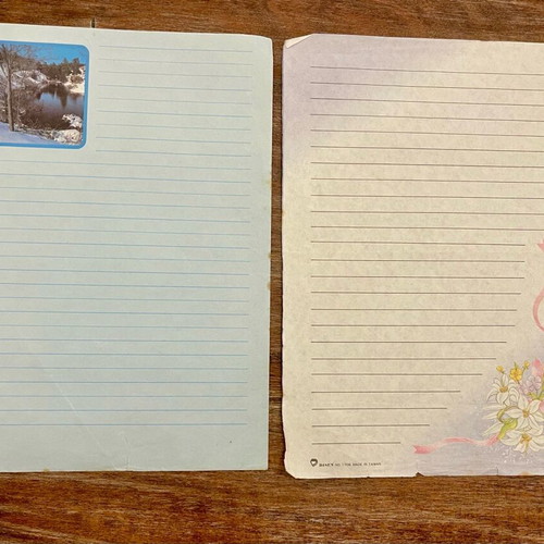 Vintage letter papers used, pack of 2