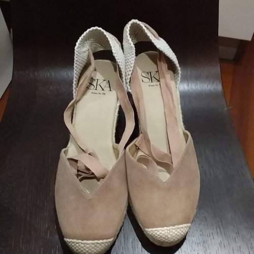Espadrilles SKA with laces, like new, beige size 39
