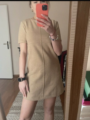 Zara warm short dress like new, beige, size S