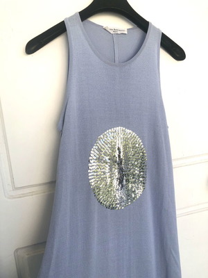 Maxi sleeveless dress with sequins by Amina Rubinacci Napoli new, medium