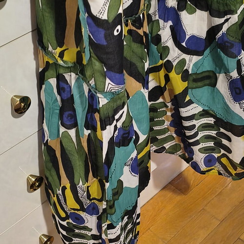 Promod dress like new, long colorful cotton with ruffles