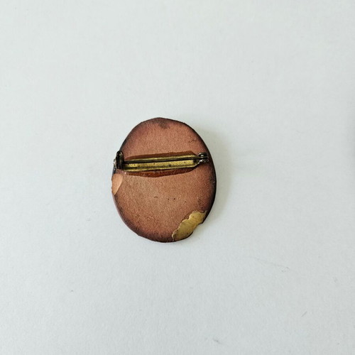 Ceramic vintage pins used, beige, hand-painted