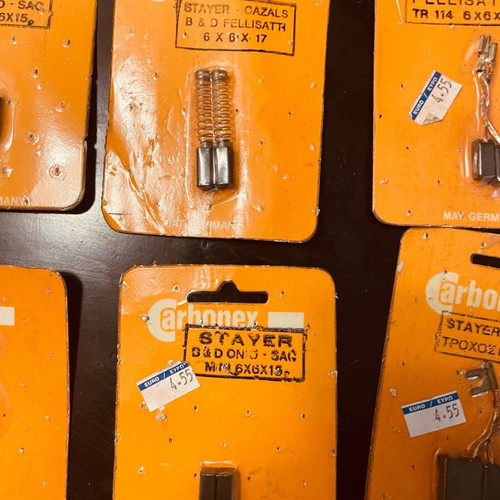Wheel, drill, and starter carbon brushes new