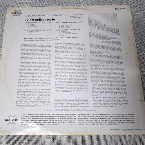 Orgelkonzerte LP used with works by Georg Friedrich Händel and Karl Richter