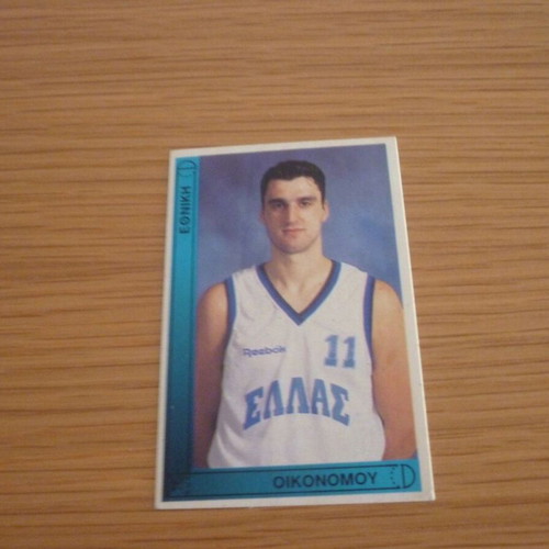 Nikos Oikonomou basketball sticker Greece National Panathinaikos 1995-1996 new