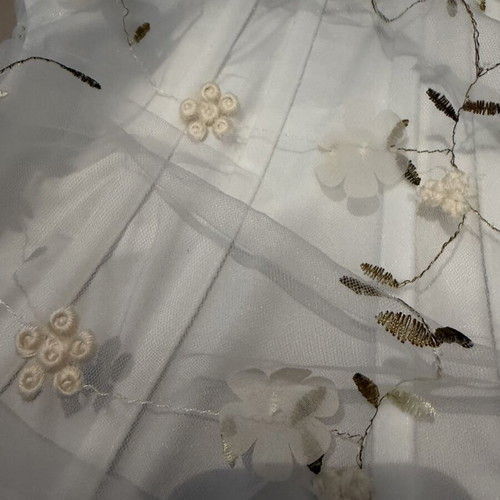 Strapless corset with tulle and flowers size XS new, white