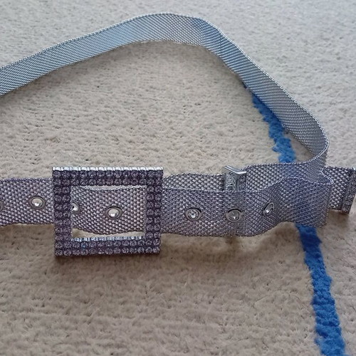 Silver women's belt with rhinestones new