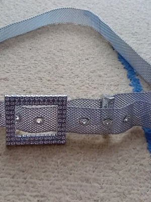 Silver women's belt with rhinestones new