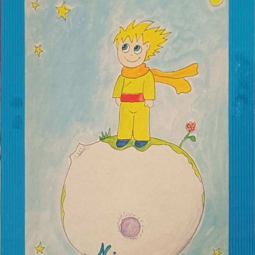 Handmade Little Prince room lamp painting for Nikos