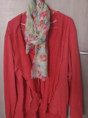 Cotton cardigan used with scarf, oversized boho style, size XL