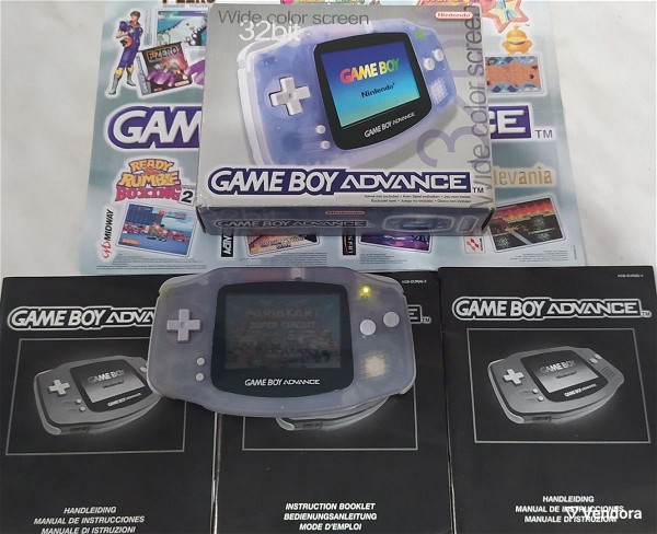  Game Boy advance crystal blue sto kouti tou, komple, aristi katastasi, gia sillekti