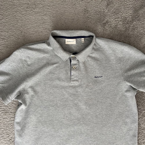 Gant Men Contrast Pique Polo Shirt L like new, gray