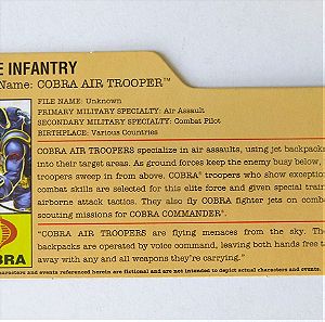GI Joe "Cobra Air Trooper" Filecard (από το 25th Anniversary Cobra Legions 5-pack - 2007)