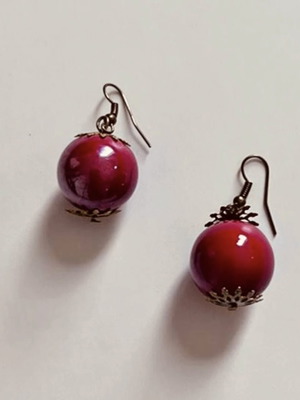 Deep red dangle earrings