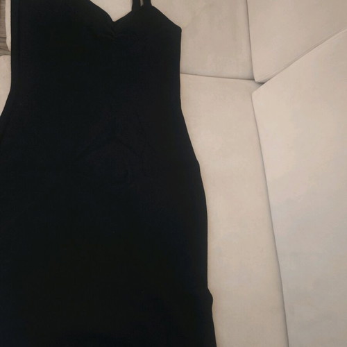 Dress midi thin knitted Cotton on slim fit L/XL black new
