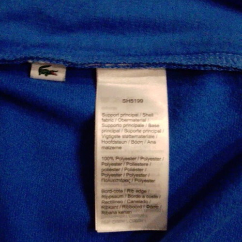 Lacoste jacket used, small, blue and white