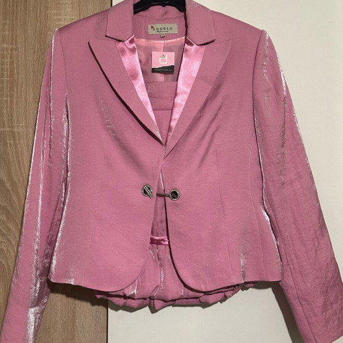Angelo Psarros women's suit new, pink jacket with skirt