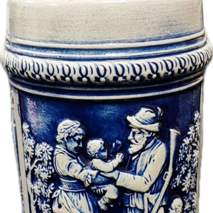 Gerz vintage beer glass new with pewter lid
