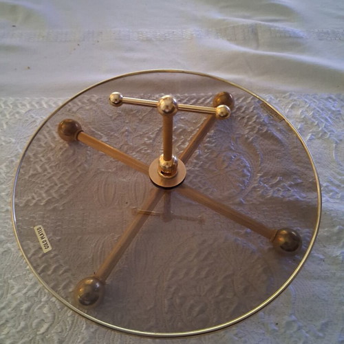 Christian Dior Crystal Cheese Platter like new, 28cm with gold accents