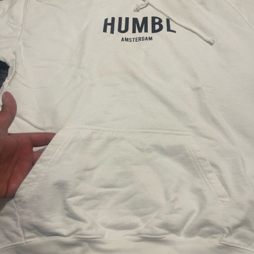 Hoodie white sweatshirt Humbl Amsterdam cotton size XXL like new