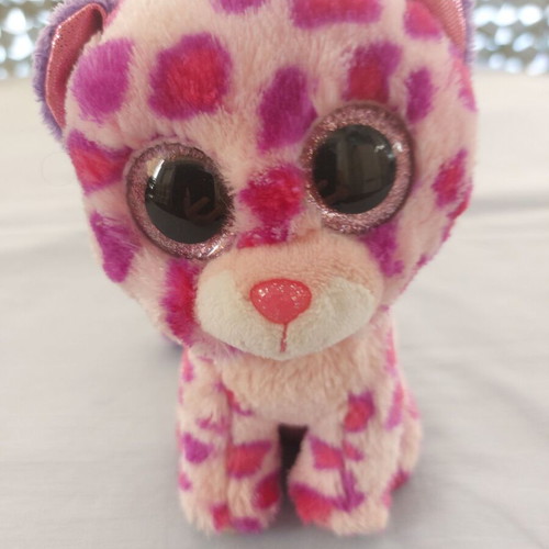 TY Beanie Boos Glamour Pink Purple Leopard plush like new
