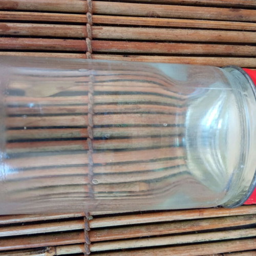 Bravo collectible glass container USA used, 1960s coffee