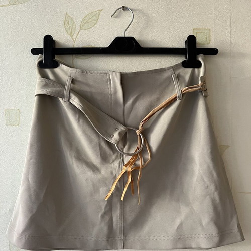 A-Style skirt with belt new, size S, ivory color