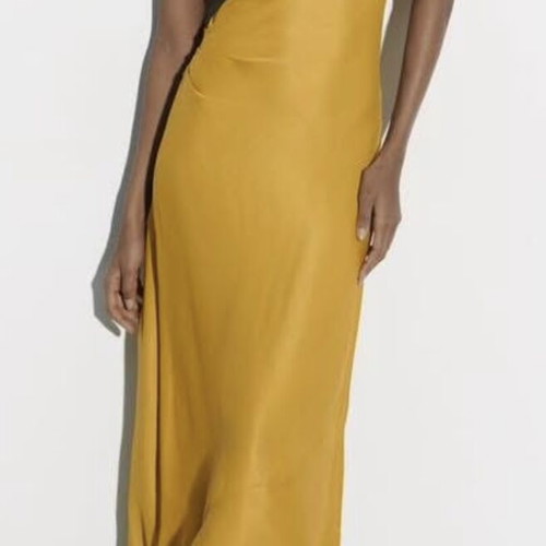 Zara yellow dress midi size M 38 10