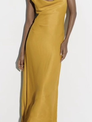 Zara yellow dress midi size M 38 10