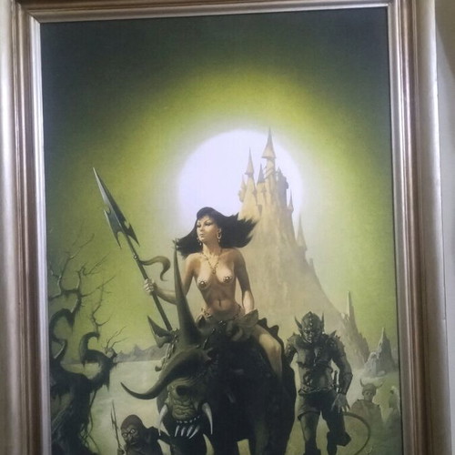 Fantasy Art oil painting like new on canvas with silver frame