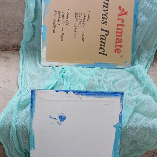 Paintings on cardboard new, Aegean 24x30cm and Ionian 18x24cm