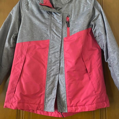 Girls' snow jacket used, grey