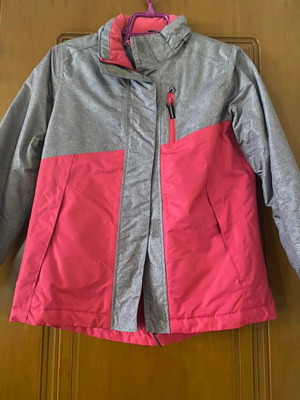 Girls' snow jacket used, grey