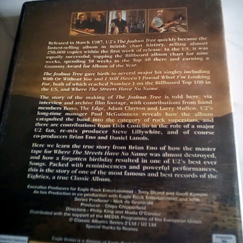 U2 The Making Of The Joshua Tree DVD like new