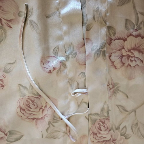 Negligee robe used, L/XL, floral pattern, satin