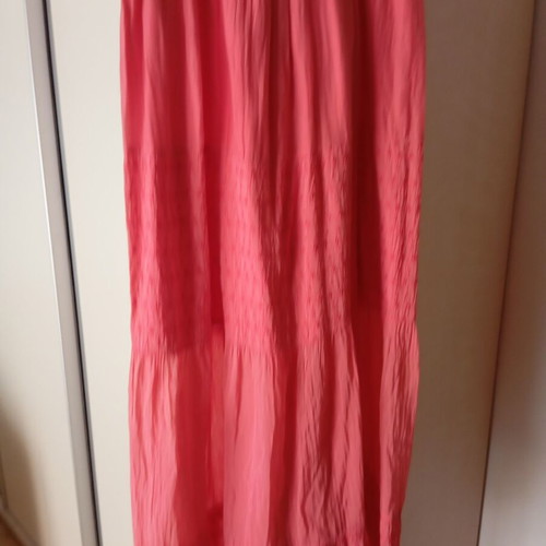 Strapless long dress, faded apple pink, summer style